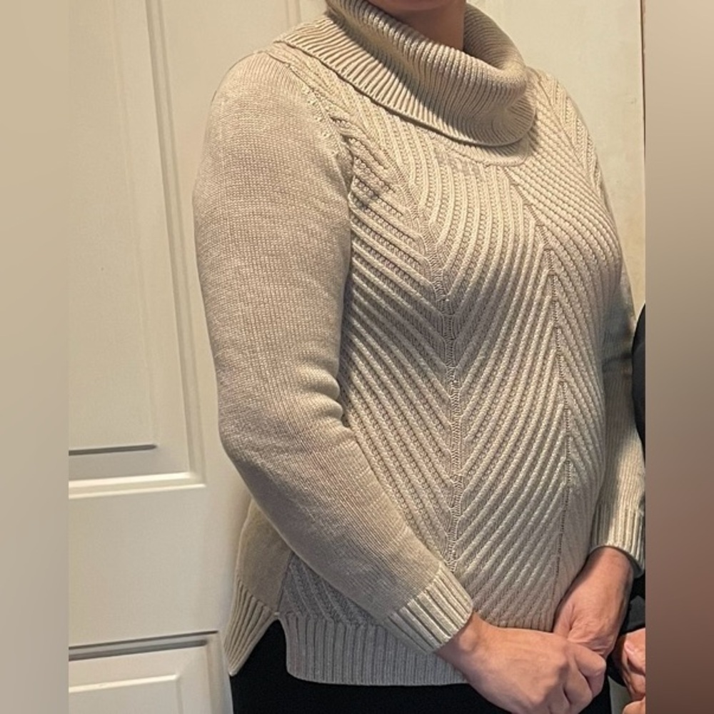 Calvin Klein Tan Cowl Neck Sweater